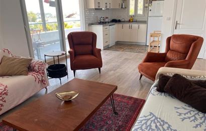 GÜMÜŞLÜK SAHİLE 1 KM DENİZ MANZARALI 2+1 EŞYALI YAZLIK DAİRE