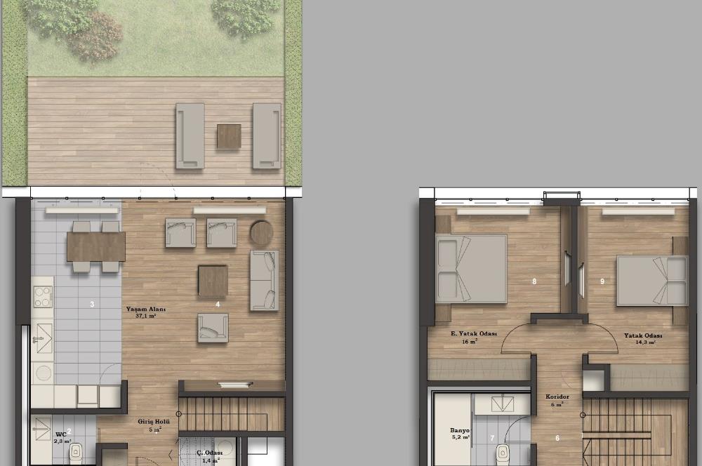 İNCEK LOFT'TA SATILIK 2+1 BAHÇELİ DUBLEKS