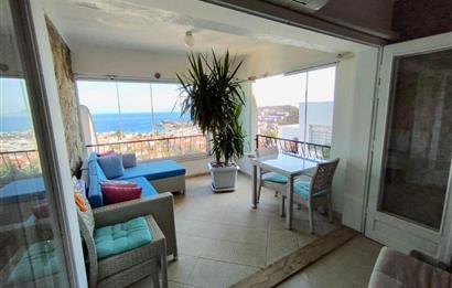 DATÇA MERKEZDE PANORAMİK DENİZ MANZARALI FULL EŞYALI KİRALIK2+1
