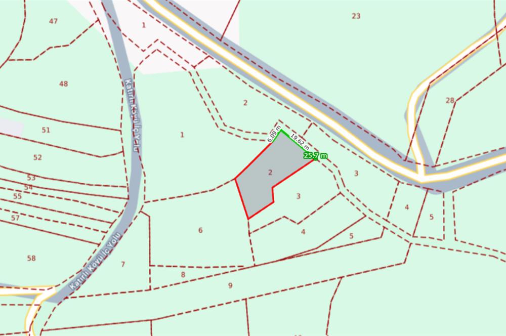 C21 Cius; Katırlı Köy İmarlı Kadastro Yola Cephe Zeytinlik 574m2