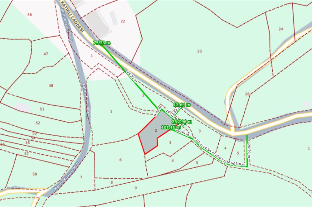 C21 Cius; Katırlı Köy İmarlı Kadastro Yola Cephe Zeytinlik 574m2