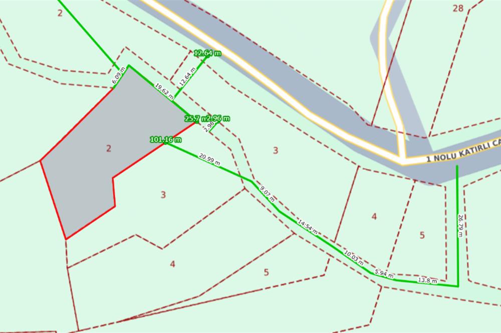 C21 Cius; Katırlı Köy İmarlı Kadastro Yola Cephe Zeytinlik 574m2