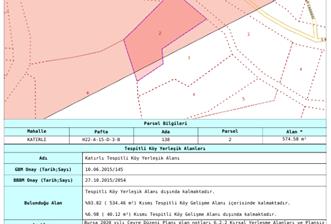 C21 Cius; Katırlı Köy İmarlı Kadastro Yola Cephe Zeytinlik 574m2