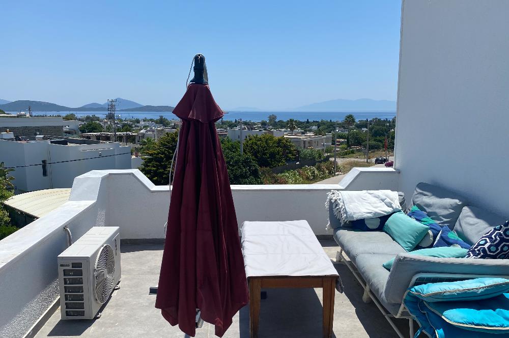 Bodrum Ortakent Yahşi’de Özel Kum Plajlı - Havuzlu Site İçerisinde Kiralık Deniz Manzaralı Müstakil Bahçeli Dubleks