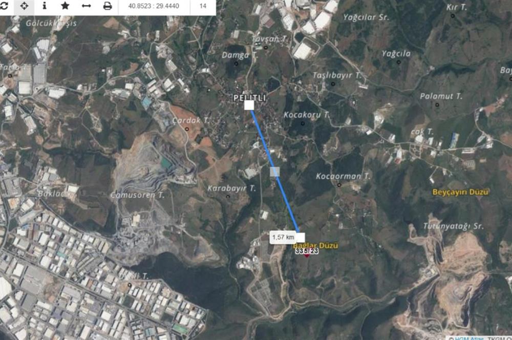 5.800 m² 4 Kat Konut İmarlı Arsa Gebze Pelitli Bağlar Düzünde