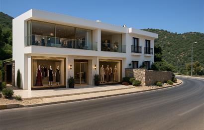 Bodrum Ortakent Yahşi’de Kiralık Anayol Yol Üzerinde Geniş Vitrinli Tabela Değeri Yüksek Ticari Bina | Showr