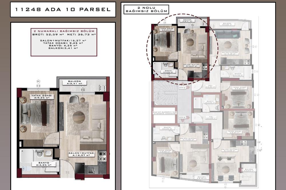 C21 BAL'dan ÖĞRETMEN EVİ KARŞISINDA 1+1 DAİRELER