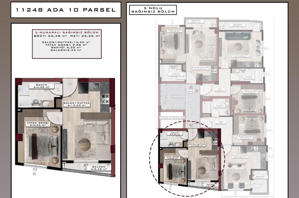 C21 BAL'dan ÖĞRETMEN EVİ KARŞISINDA 1+1 DAİRELER