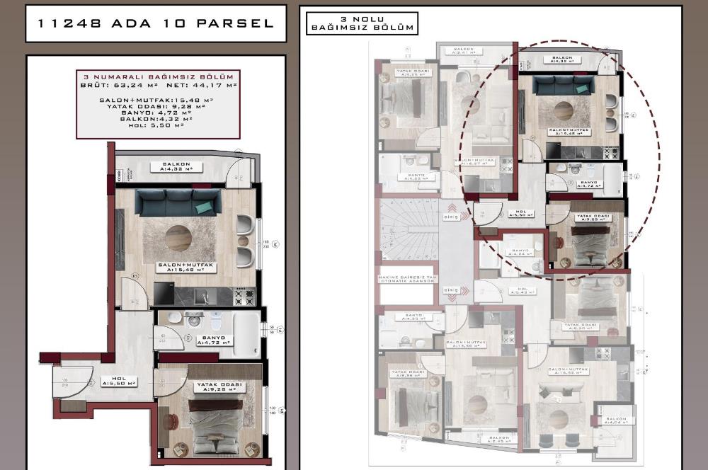 C21 BAL'dan ÖĞRETMEN EVİ KARŞISINDA 1+1 DAİRELER