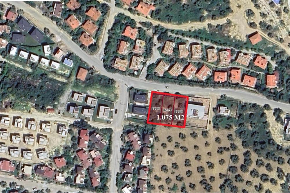 PELİTKÖYDE 3 PARSEL BİRARADA SATILIK 1.075 m² İMARLI ARSA