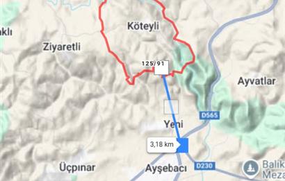 C21 LOCA'DAN KÖTEYLİ MAHALLESİNDE ŞEHİR MANZARALI SATILIK TARLA