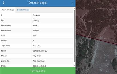 Balıkesir Sındırgı Kınık' Mahallesinde ve İçinde Kargir Bina Tapuya Kayıtlı Bahçe
