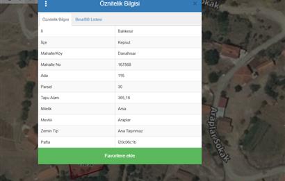 CENTURY21 BAL'DAN KEPSUT DANAHİSAR DA SATILIK VİLLA ARSASI
