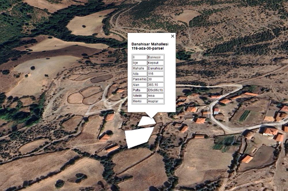 CENTURY21 BAL'DAN KEPSUT DANAHİSAR DA SATILIK VİLLA ARSASI