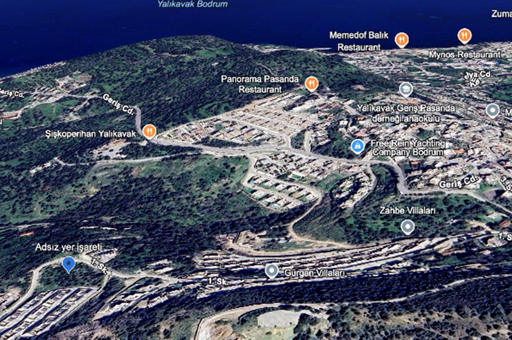 Bodrum Yalıkavak Deniz Manzaralı İmarlı satılık Arsa