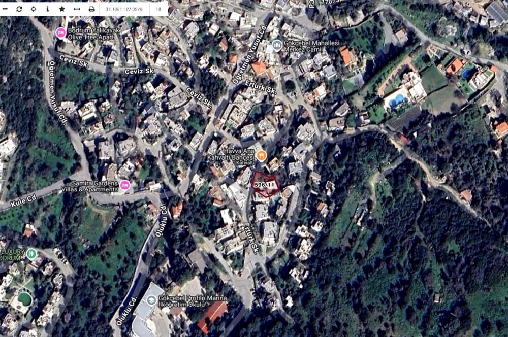 Gökçebel'de 4 daire veya 2 Villa'lık Deniz Manzaralı Satılık Arsa 
