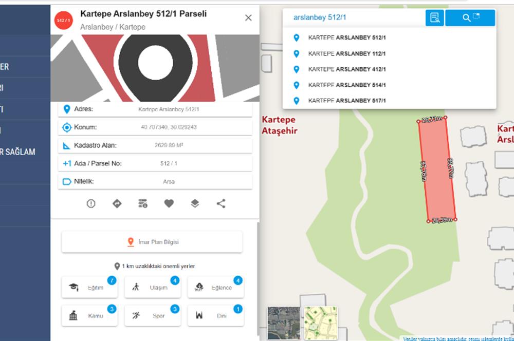 CENTURY2 NEODAN KARTEPE ARSLANBEYDE KONUT İMARLI ARSA