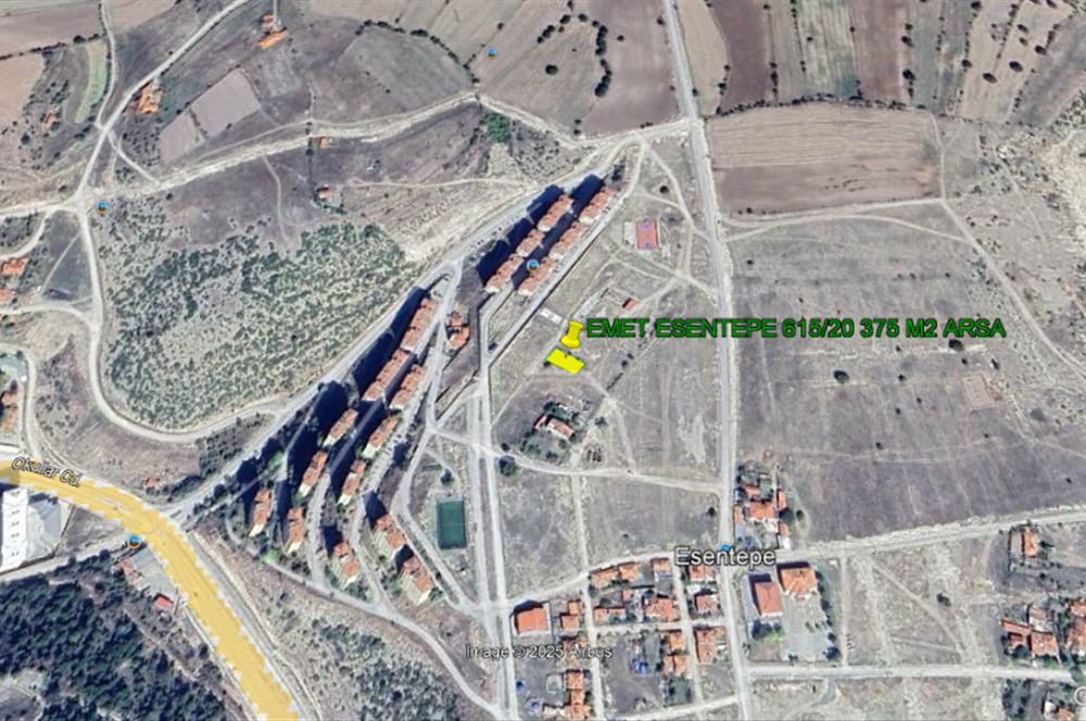 C21 BAL'DAN KÜTAHYA EMET ESENTEPE MAH.DE SATILIK 375 M2 ARSA