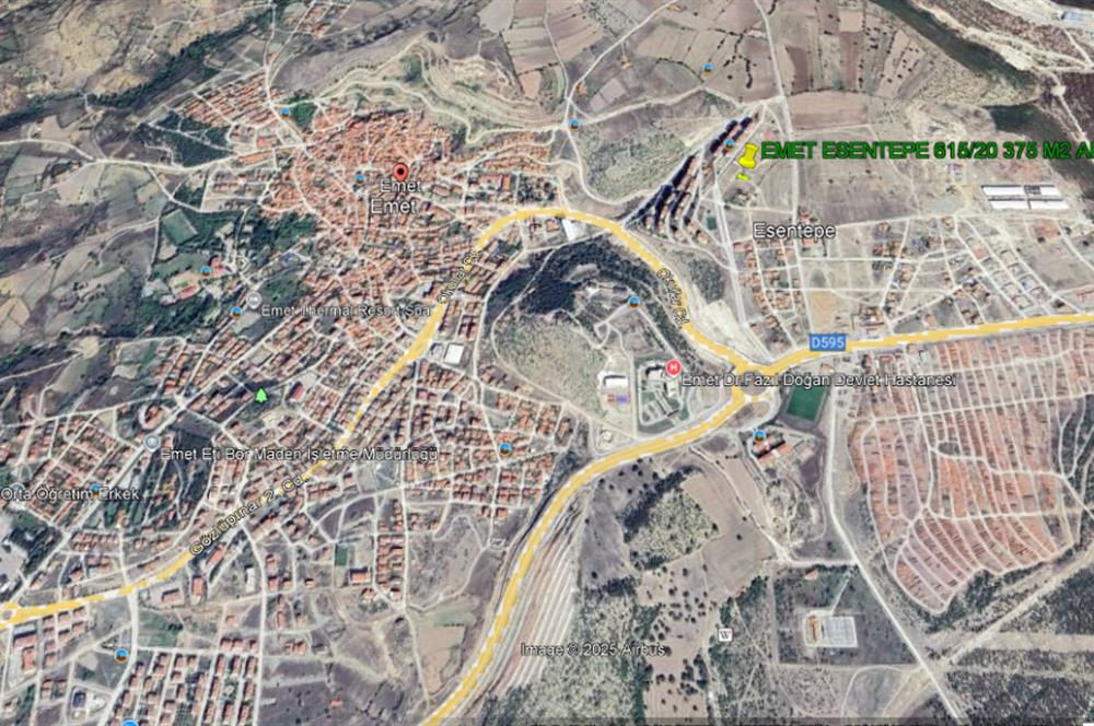 C21 BAL'DAN KÜTAHYA EMET ESENTEPE MAH.DE SATILIK 375 M2 ARSA