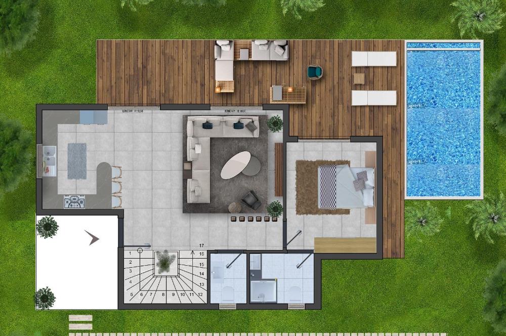 Projeden Satılık Müstakil Havuzlu Modern Mimari 4+1 Villalar | Dereköy - Gümüşlük
