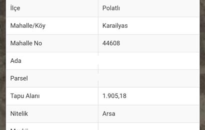 C21VİZYON2'DEN ANKARA/POLATLI, ORGANİZE SANAYİ BÖLGESİNE YAKIN,KARAİLYAS MAHALLESİ SATILIK ARSA!