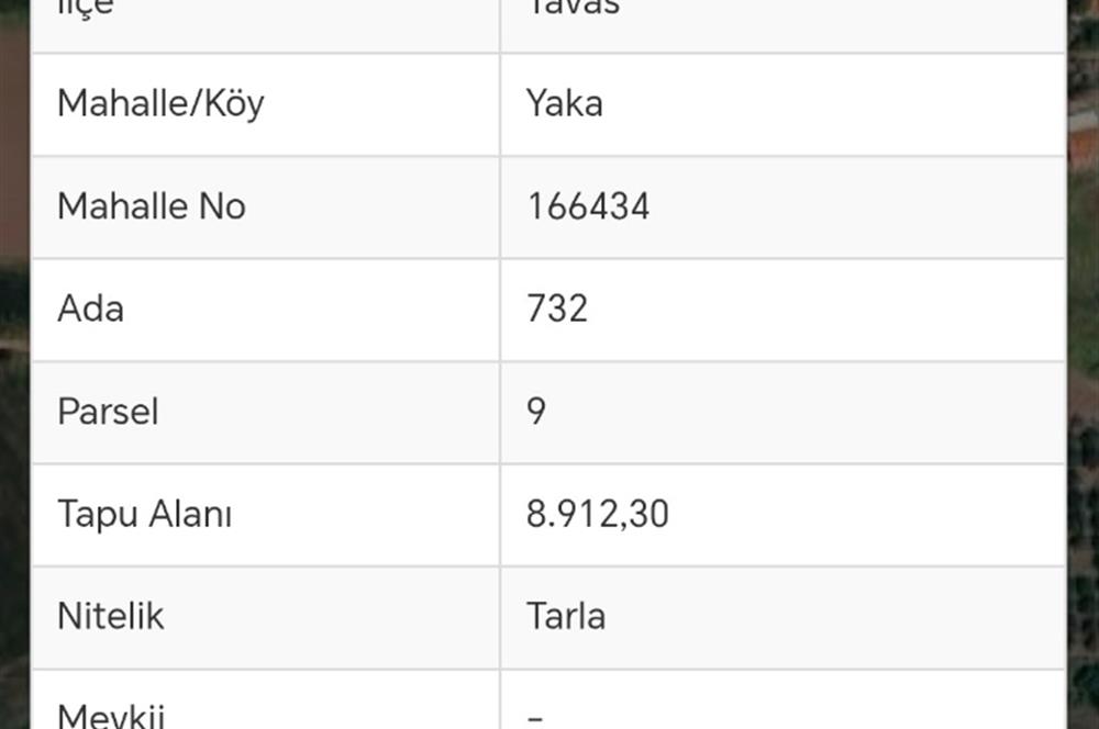 TAVAS'TA ANA YOL ÜZERİ SATILIK TARLA 