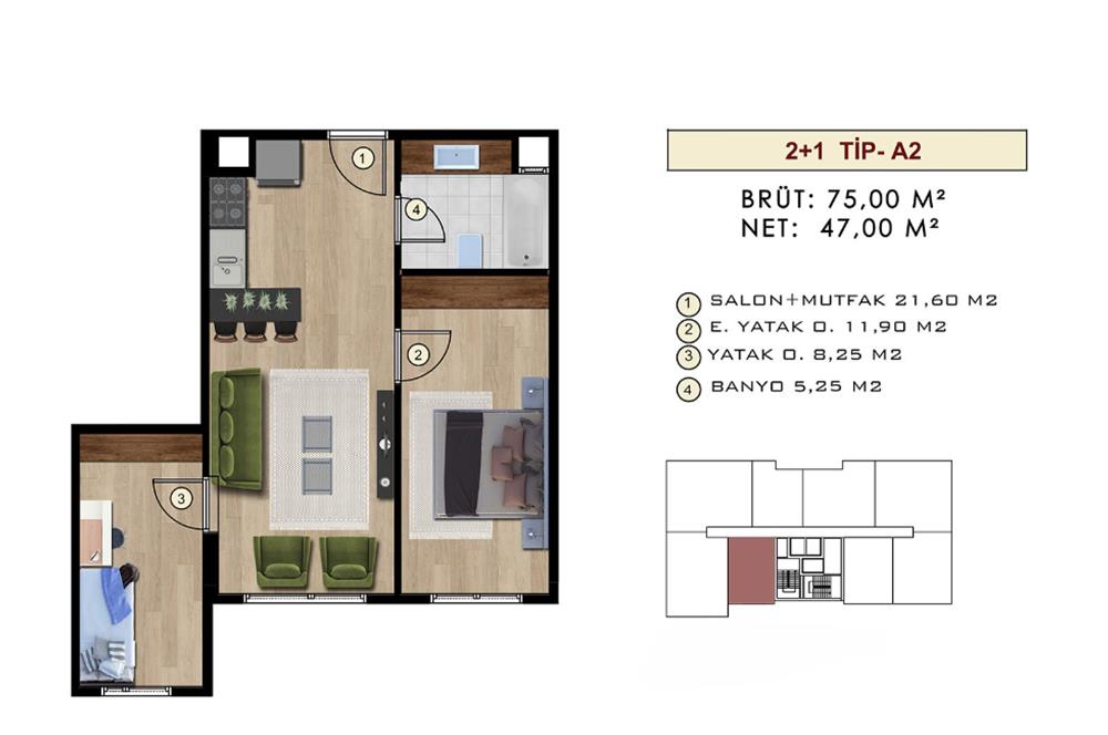 KAĞITHANE GÜLMAHAL RESİDENCE FULL EŞYALI KİRALIK 2+1