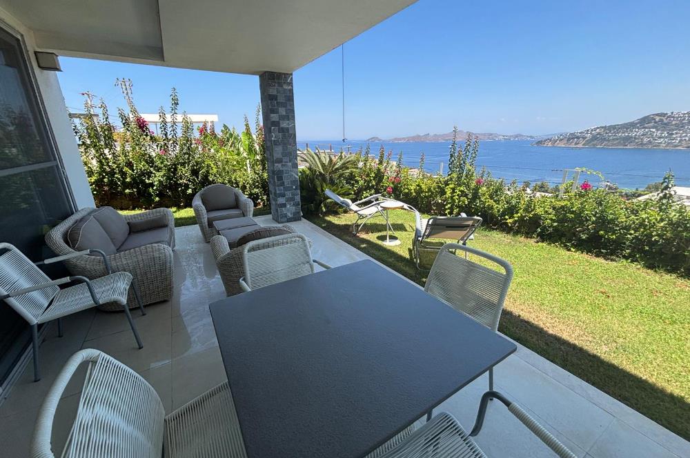 Bodrum Gümüşlük Koyunbaba Deniz Manzaralı Bahçe Katı Daire