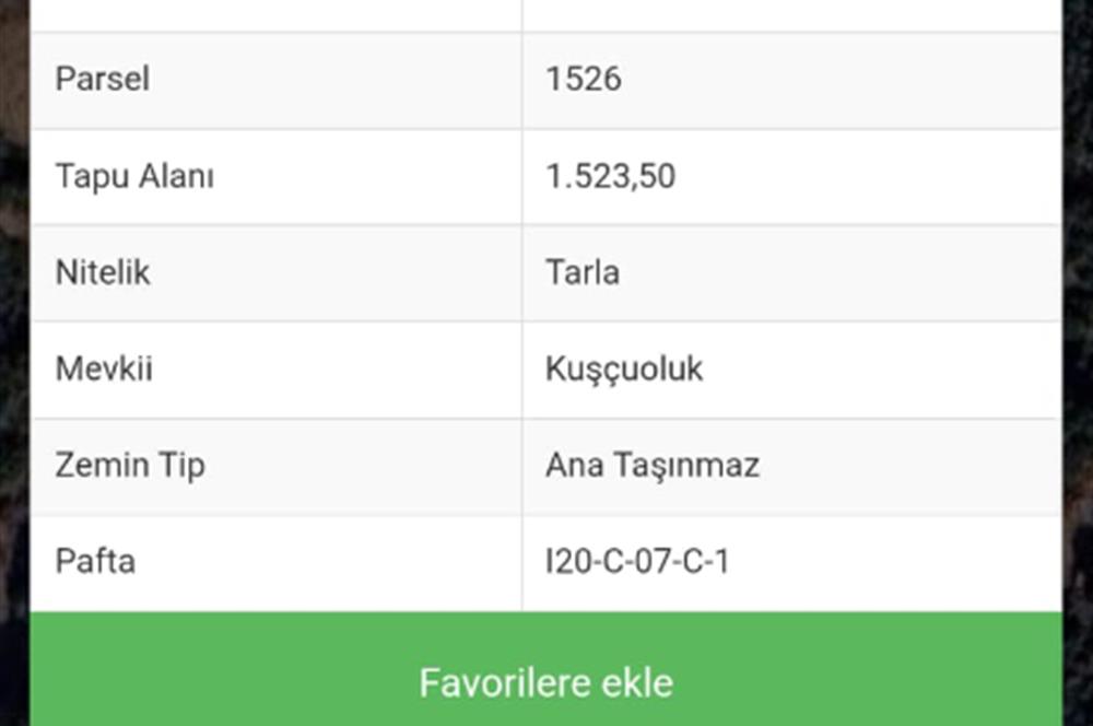 C21 LOCA'DAN KEPSUT SAYACIK MAHALLESİNDE 1523,50M2 SATILIK TARLA