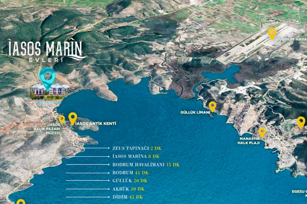 Sea view apartment for sale in Kıyıkışlacık complex