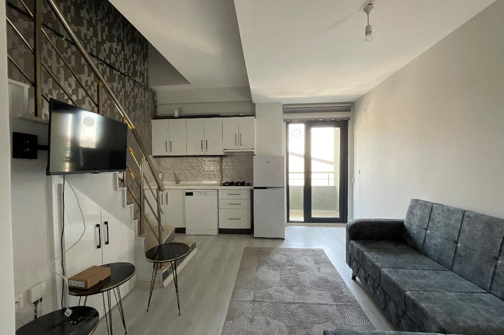 C21 Loca'dan Plevnede Kiralık Balkon + Teras 1+1 Eşyalı Dubleks