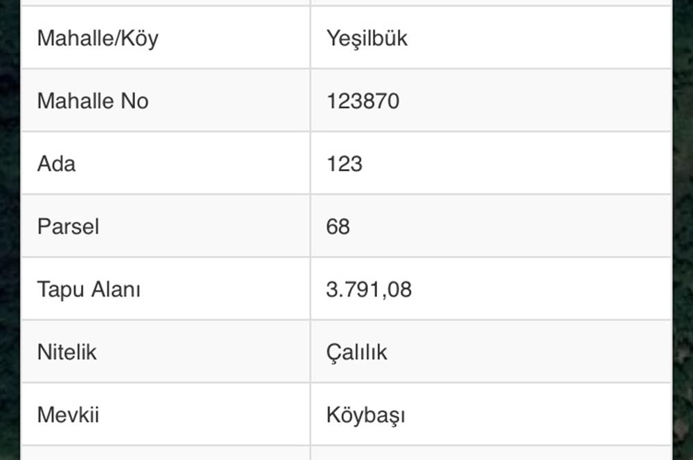 TRABZON ORTAHİSAR YEŞİLBÜK'TE 3791 M2 SATILIK TARLA