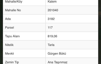 şile kalem satılık tarla