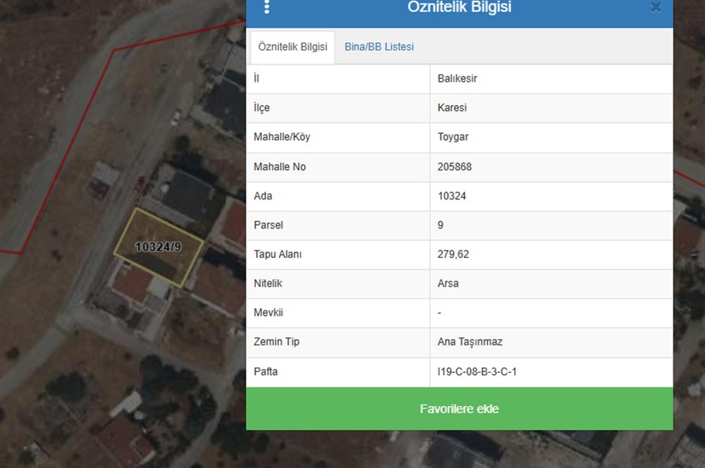 CENTURY21 BAL'DAN BALIKESİR TOYGAR MAH.'de SATILIK ARSA