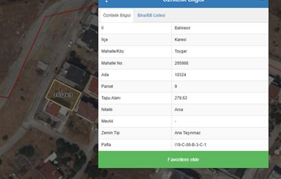 CENTURY21 BAL'DAN BALIKESİR TOYGAR MAH.'de SATILIK ARSA