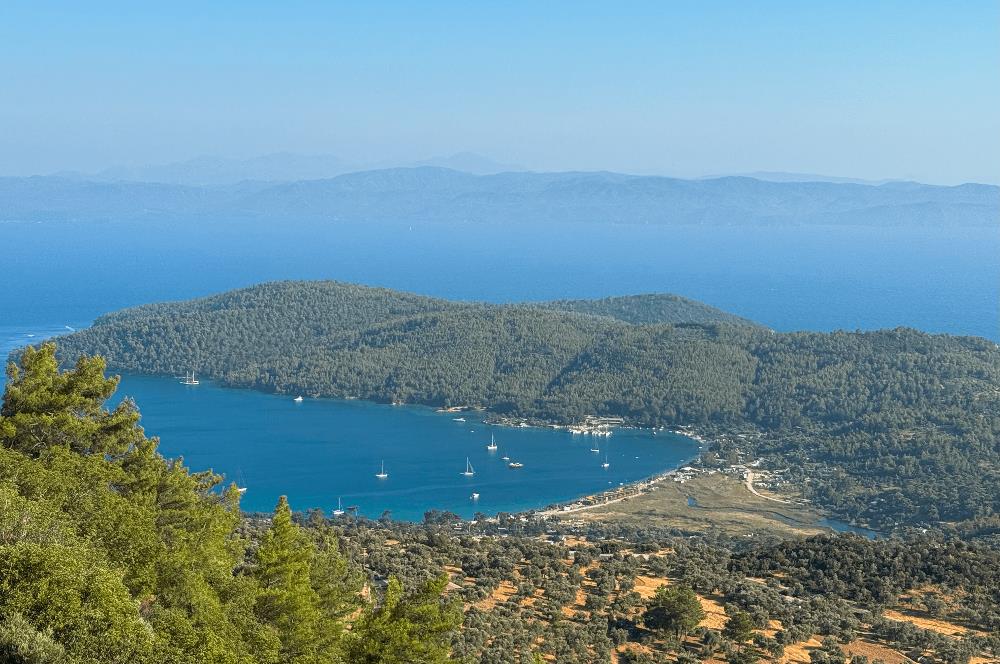 Muğla Akbük Deniz manzaralı Satılık Tarla