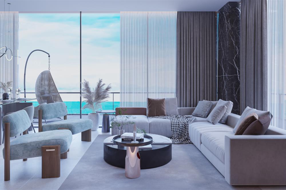 Kıbrıs İskele'nin En İyi Projesi Grand Sapphire Blu'da Ödeme Planlı Satılık Fırsat 2+1 Daire