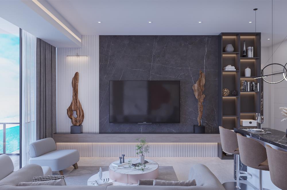 Kıbrıs İskele'nin En İyi Projesi Grand Sapphire Blu'da Ödeme Planlı Satılık Fırsat 1+1 Daire