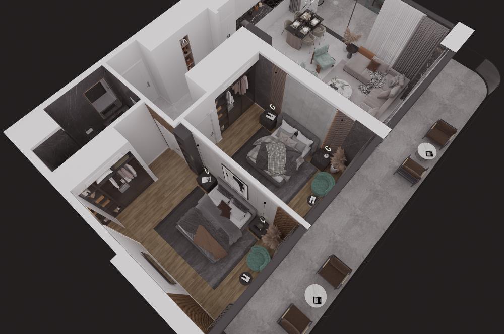Kıbrıs İskele'nin En İyi Projesi Grand Sapphire Blu'da Ödeme Planlı Satılık Fırsat 2+1 Daire
