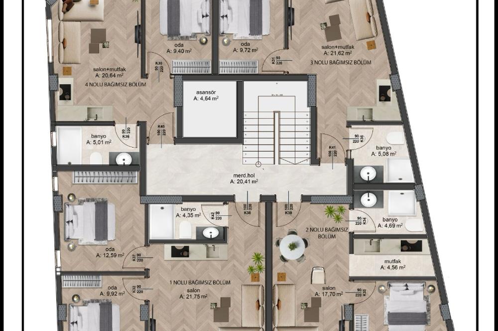 C21 WİNNER ATATÜRK MAH. 750.000 TL PEŞİNATLI 1+1 SATILIK DAİRE