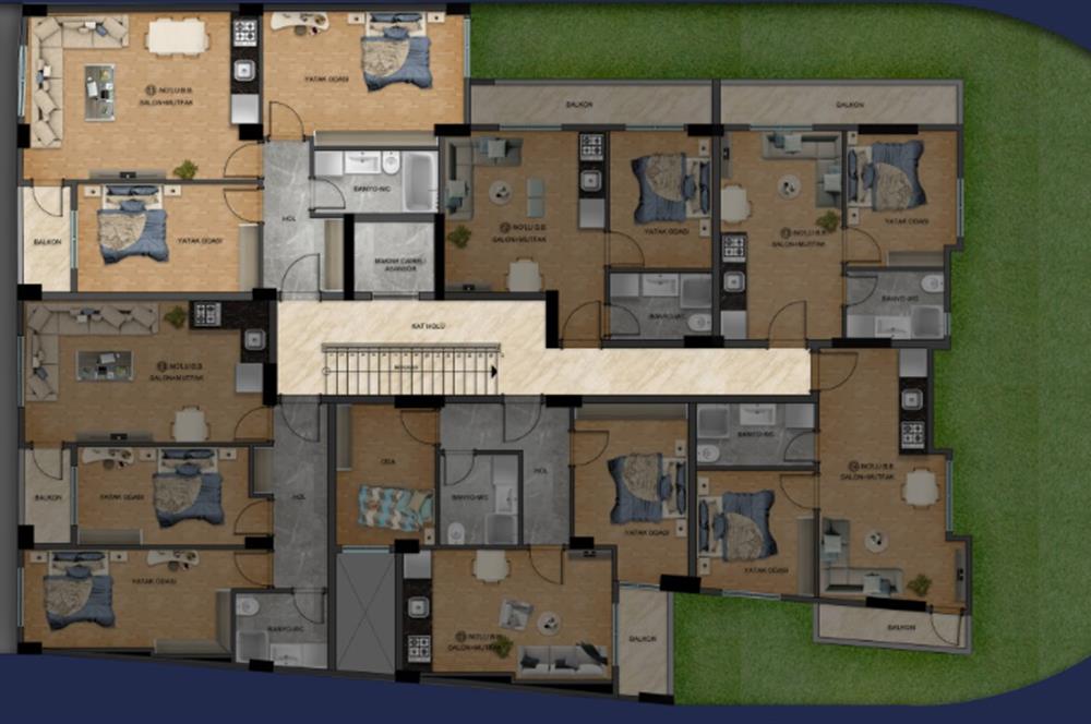 C21 BAL'dan TEMELDEN DUMLUPINAR MAH 1+1 VE 2+0 DAİRELER 