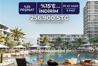 Kıbrıs İskele'nin En İyi Projesi Grand Sapphire Blu'da Ödeme Planlı Satılık Fırsat 3+1 Daire