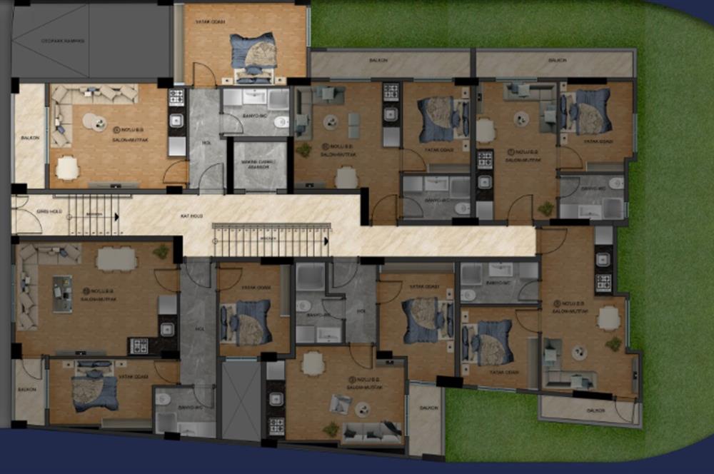 C21 BAL'dan TEMELDEN DUMLUPINAR MAH 1+1 VE 2+0 DAİRELER 
