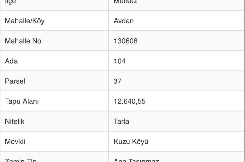 C21 TERAS - BOLU MERKEZ AVDAN KÖYÜ ORMANA SINIR 12 DÖNÜM ARAZİ
