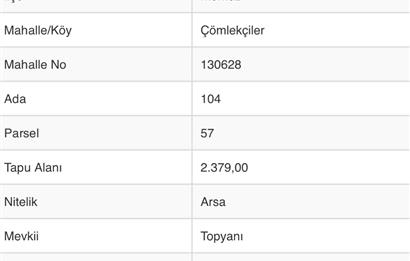 C21 TERAS - BOLU ÇÖMLEKÇİLER 2379 m2 ARSA 0.15 EMSAL