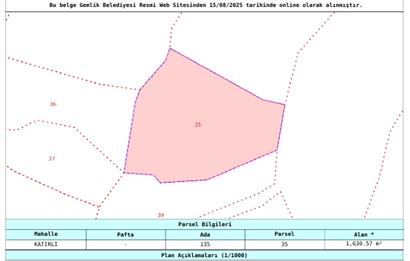 C21 Cius; Katırlı 1630m² Yola Cephe Satılık Bakımlı Zeytinlik
