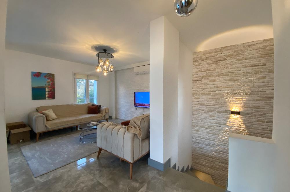 Ortakent Merkezde Kiralık Müstakil Bahçeli 3+1 Eşyalı Bahçe Dubleksi