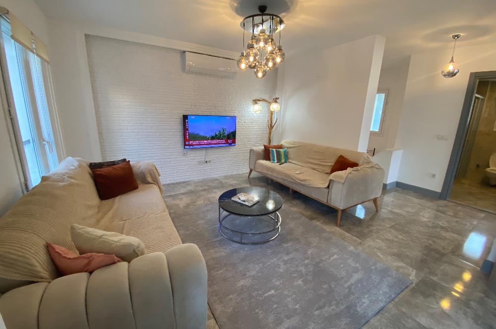 Ortakent Merkezde Kiralık Müstakil Bahçeli 3+1 Eşyalı Bahçe Dubleksi