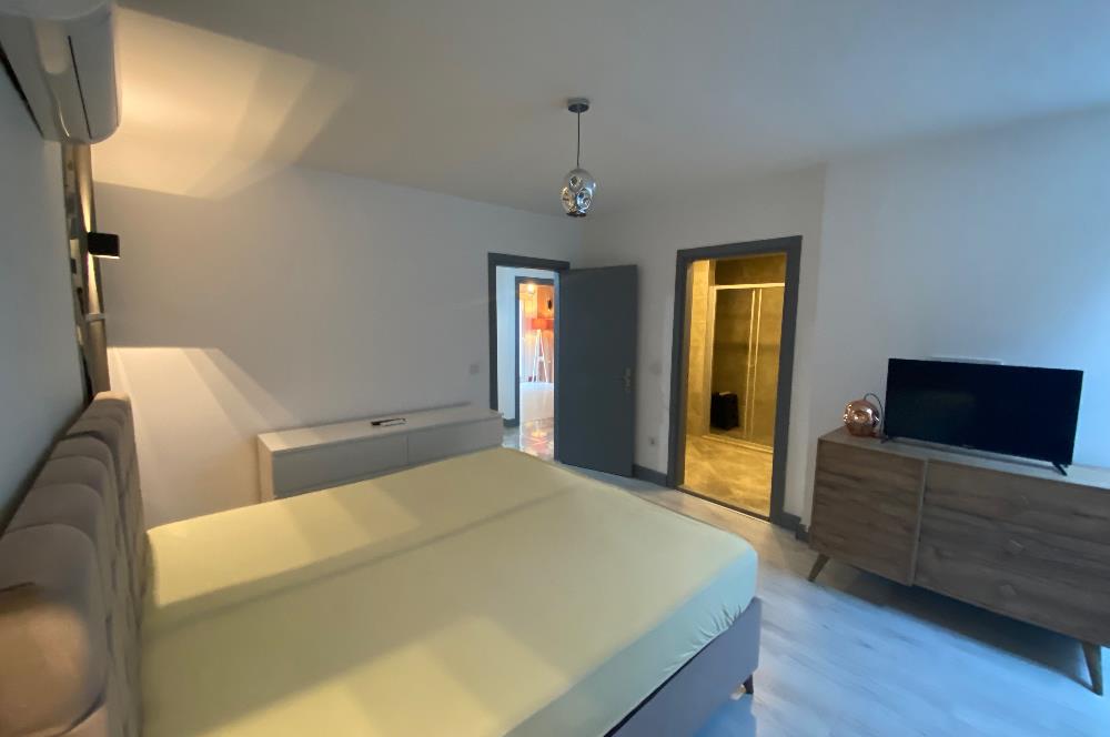 Ortakent Merkezde Kiralık Müstakil Bahçeli 3+1 Eşyalı Bahçe Dubleksi