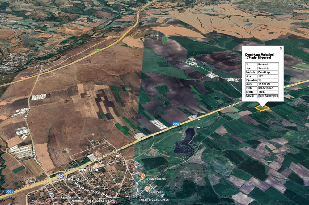 CENTURY 21 BAL SUSURLUK DEMİRKAPI SATILIK TARLA 13 DÖNÜM 